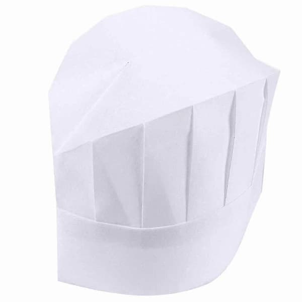 Kokkehatter 20-pakning Engangs Hvite Kokkeluer 23cm