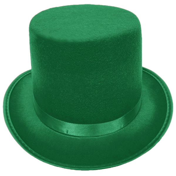 Utklädningsmagiker Hög Hatt för Kvinnor Män Temafest Hatt med Rullbrätte Kostym Gentleman Hög Hatt HippiesKeps Fotohatt Grön M Green M