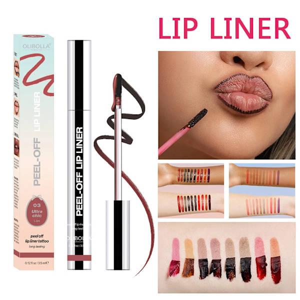 Läppstift, peel-off läppglans, långvarig läppfärg 03#