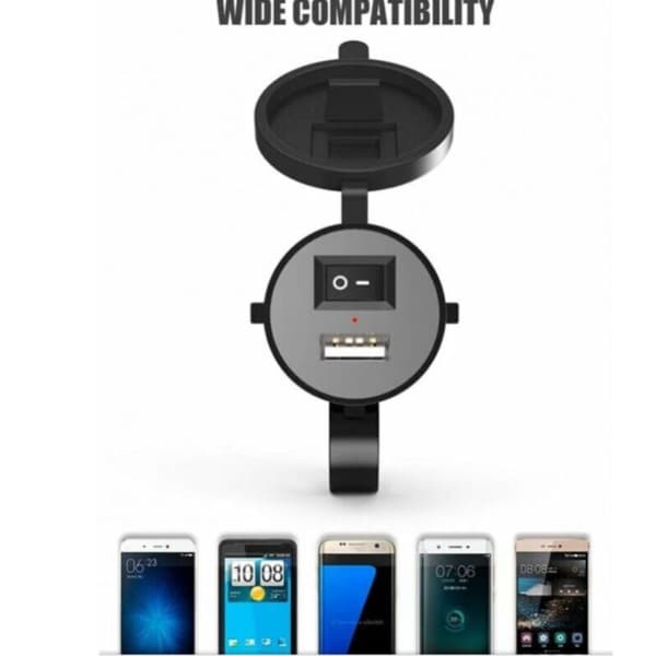 Vattentät 12V USB-laddare för motorcykel, universell motorcykelstyresmontering, vattentät USB-motorcykelladdare