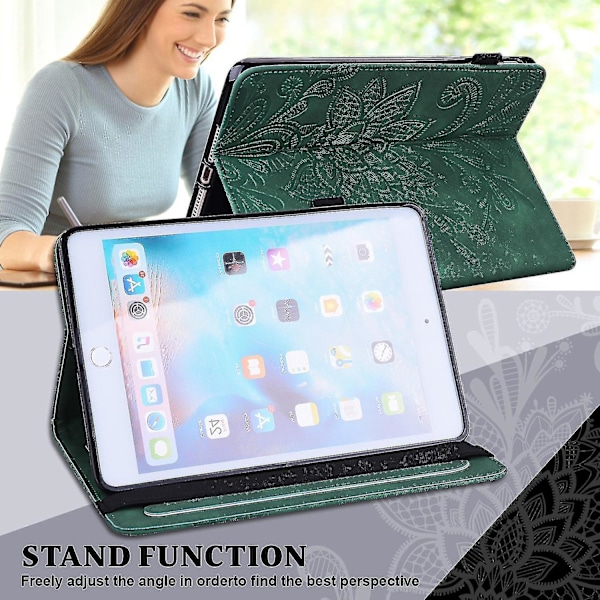 Lenovo Tab M10 (Gen 3) TB-328FU/TB-328XU -tabletin suojakotelo, jossa kuvioitu jalusta ja lompakko, PU-nahkaa Green, Green Style D Lenovo Tab M10 (Gen 3)