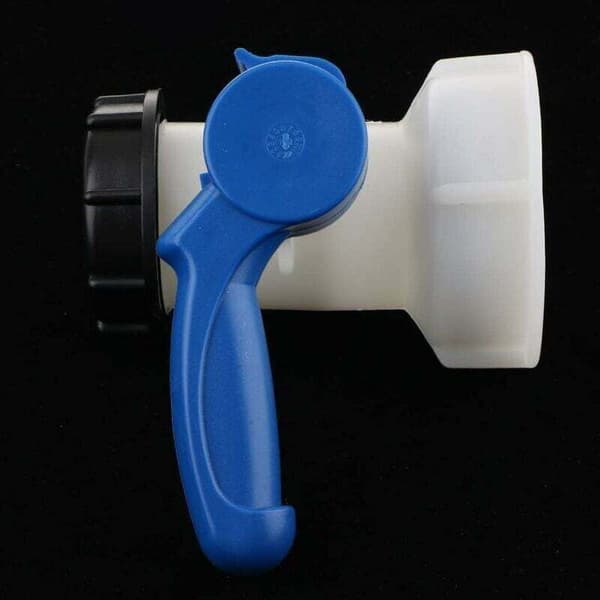 Ulisem 2X PP sommerfuglventil med 62 mm mutteradapter for 1000 liters IBC-tank