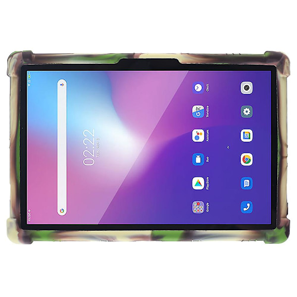Tablettikotelo Blackview Tab 12:lle, iskunkestävä silikoni+PC-suojakuori jalustalla Camouflage
