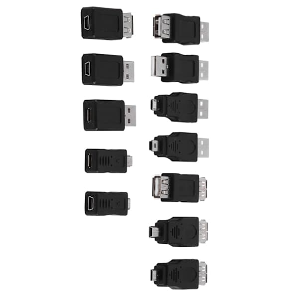 12-pakning USB 2.0 Micro Mini USB-adapterkonverter
