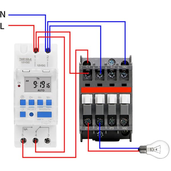 Ugentlig timer 12V DC 16A, LCD-skærm med nedtællingsfunktion, udskifteligt batteri