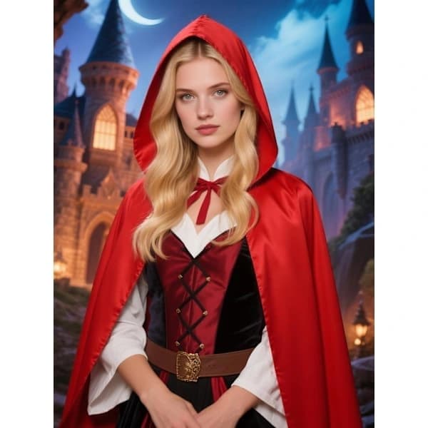 Unisex voksen hættekappe i fuld længde Halloween julekostumefestkappe Størrelse 110 cm til 170 cm Rød 110 cm/43\"