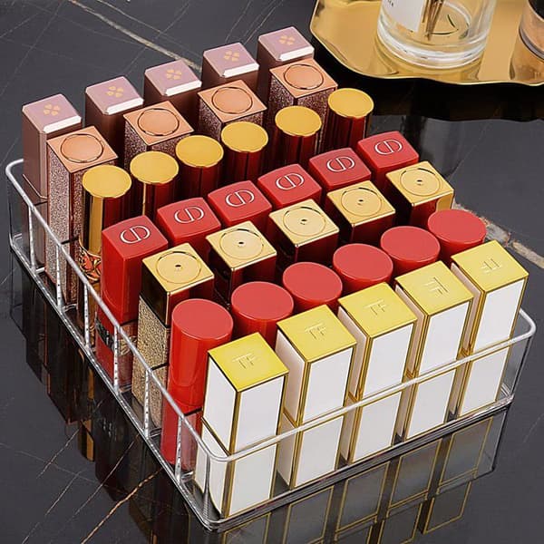 Makeup Organizer - 1 Stykke - Klar Plastik - 7 Opbevaringsrum - Til Toiletbord og Badeværelse