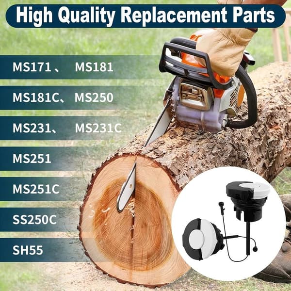 Bränslelock och oljelock för Stihl MS171 MS181 MS192 MS193 MS200 MS230 MS231 MS240 MS241 MS250 MS251 MS260 MS340 MS360 Motorsågslock Ersättning