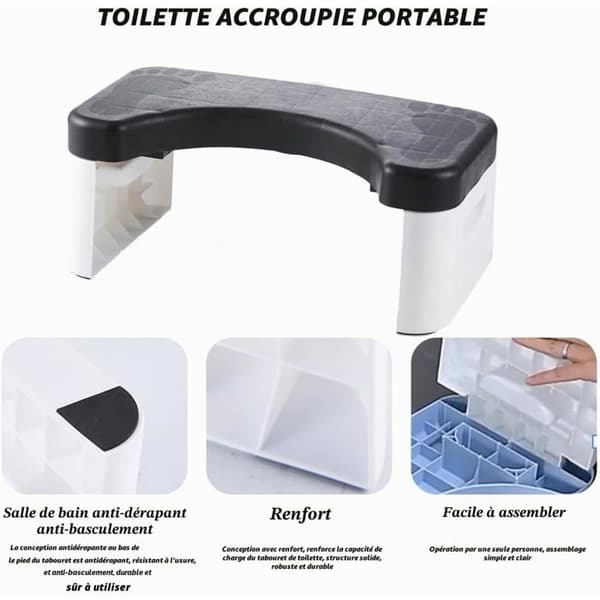 Sammenklappelig toiletfodskammel - 1 enhed - Robust polyurethan - Ergonomisk squat-hjælpemiddel - Til badeværelser