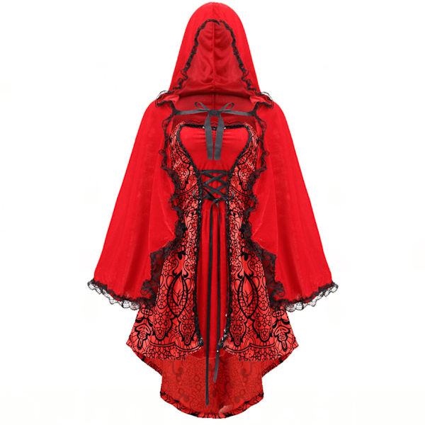 Rödluvan Kappa och Klänning för Vuxna - Plus Size Kostym för Föreställningar Halloween & Jul M