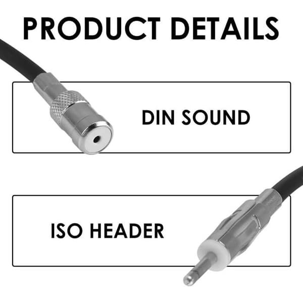 DIN han til ISO hun antenneadapter, 19 cm kobberforlængerkabel, stabil forbindelse til køretøjer A