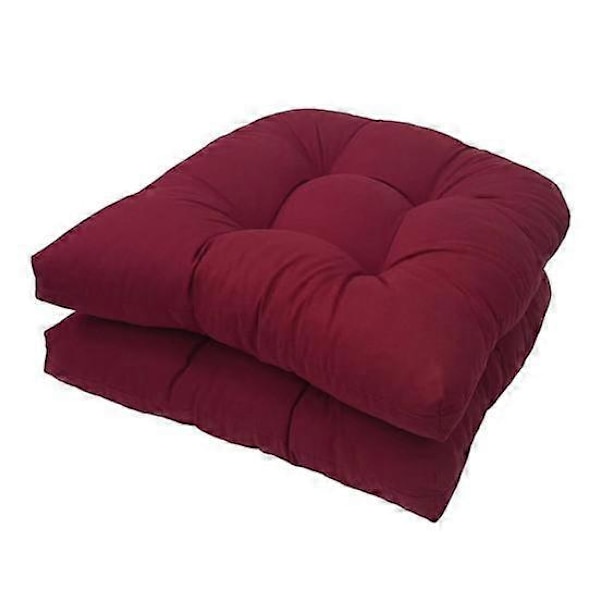 2 st Utekuddar Vattentäta U-formade Överfyllda Sittdynor Tjock Bomullsfyllning Lätt att Rengöra Uteplatskudde för Vardagsrum wine red