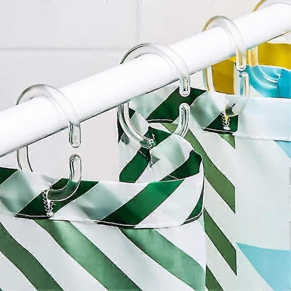 Duschdraperikrokar i plast, Duschdraperikrokar, 36 st Duschkrokar för duschdraperi, C-formade duschringar för gardin