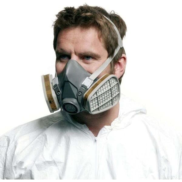 3M™ 6200 Återanvändbar Halvmask, Lätt Elastomer, EN140/CE-certifierad, Bajonettfästessystem, Skydd mot Partiklar och Gaser