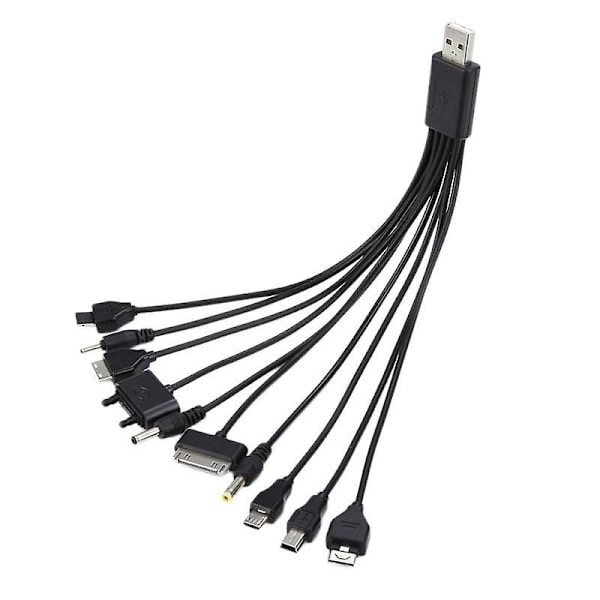 1 stk 10-i-1 Multifunktionel Oplader USB-kabler til Ipod Motorola Nokia Samsung Lg Sony Ericsson Forbrugerelektronik Datakabler