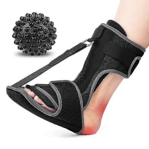Plantar Fasciit Nattskena, Plantar Fasciit Stöd med Massageboll black