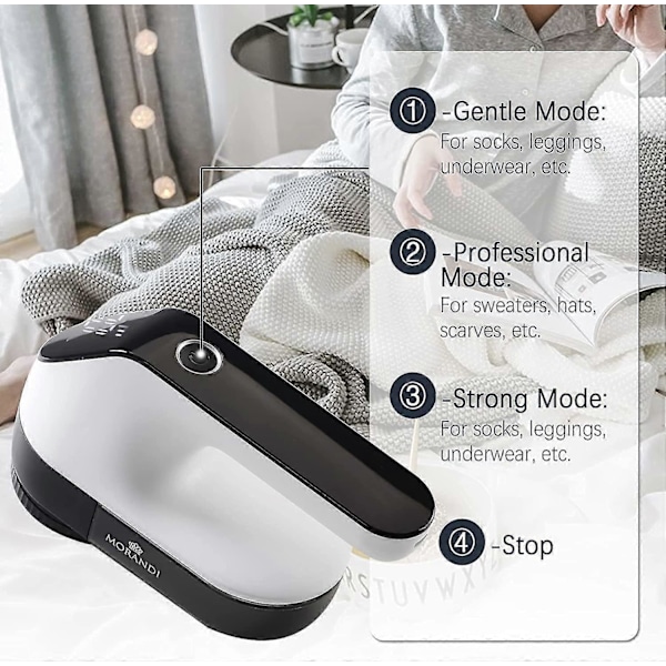 Elektrisk Fussel Fjerner, Genopladelig Stofshaver Med LED Display & Stor Affaldsboks Til Fjernelse Af Fnuller Fra Tøj White black A