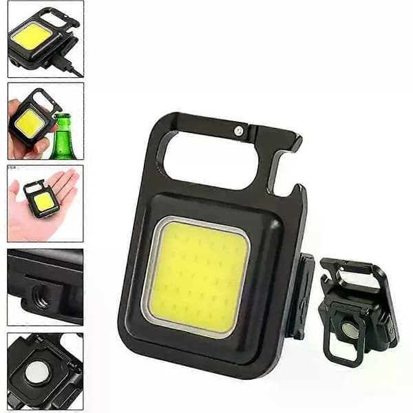 Multifunksjonell bærbar lys Mini Glare COB nøkkelringlys USB oppladbar lommelykt Nødlamper Utendørs campinglys B03 Battery