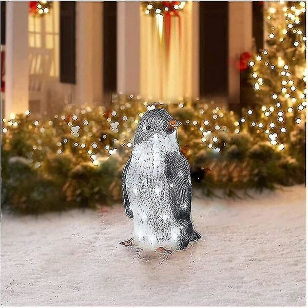 3 kpl Jouluvalosarjalla Varustettuja Pingviini-Ulkokoristeita LED-Puutarhavaloilla L