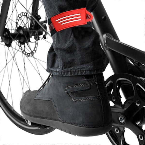4 st. Cykel Ankelbensremmar Elastiska Ankelridning Puttee Cykling Säkerhetsbindning Red