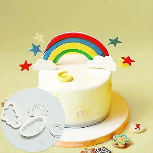 Skyform Kakeform Sett Med 5 Plast Fondantkutter Gummipasta Kutter Kakeform