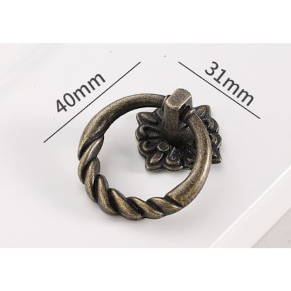 8 Stykker Vintage Knop Håndtag, Antikke Bronze Møbelknapper til Møbler, Kommoder