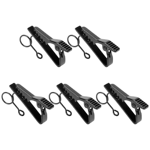 5 st Ring Mini 7,5 mm Mikrofon Clip Hållare Slips Clip Krage Clip Praktisk (Svart)