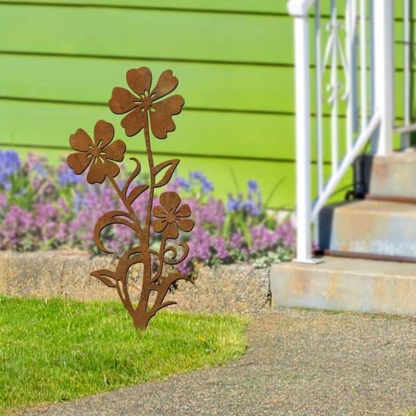 Metallblomster til utendørs bruk, dekorative hagestaker, metallblomsterstaker, hagefigurer