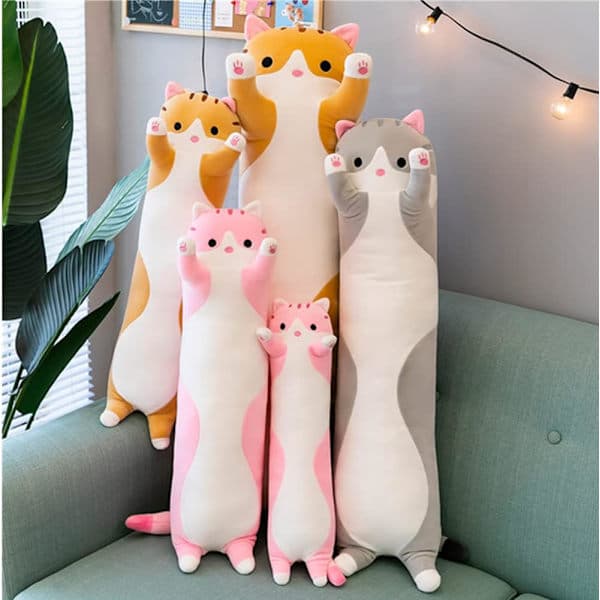 Söt plyschkattdocka fylld kudddocka leksaker katt mjukt material - hög kvalitet