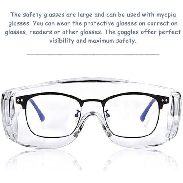 Klara skyddsglasögon, PPE-standard, explosionssäkert PC-material, hög slagtålighet, ventilerad design för komfort