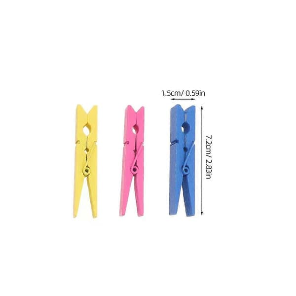 Treklips, 18 stk. blandede farger, klesklyper