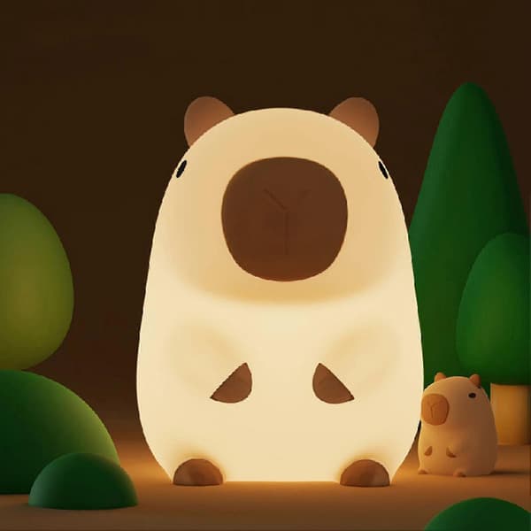 Capybara Natlampe - USB Genopladelig LED Lampe - Sengelampe med Touch