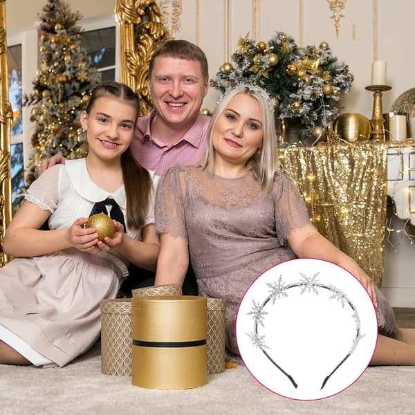 Snøfnugg Hårbøyle, Glitter Snøfnugg Hårbøyle Snøfnugg Hodeplagg for Kvinner Jul Nyttår Fest Cosplay Silver