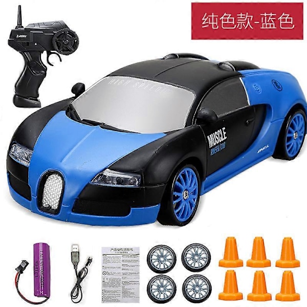 HaKeLai 2.4G Hög Hastighet Drift RC Bil 4WD Leksak Fjärrkontroll AE86 Modell GTR Fordon Bil RC Racing Bilar Leksak för Barn Julgåvor Bugatti-1B