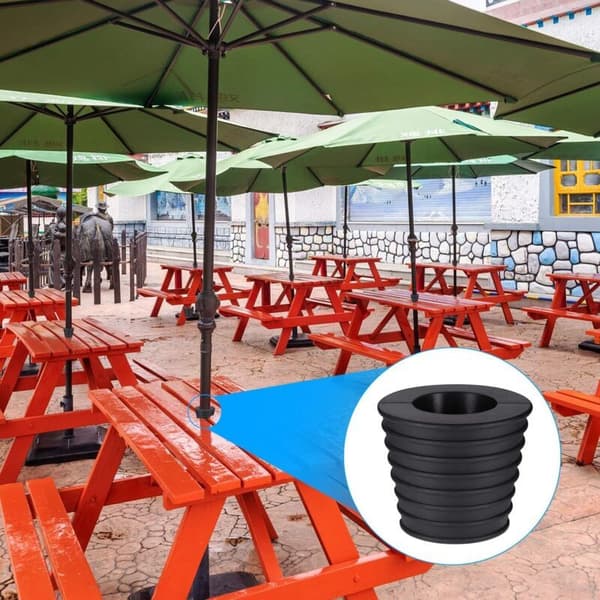 Paraplykeglebaseunderstøttelse, til terrassebordshulåbning og stabilitet eller parasolbaseunderstøttelse, parasolstativ, 1,5\" parasol