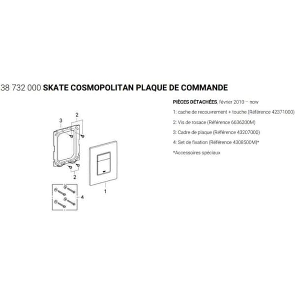 Passer til GROHE Skate Cosmopolitan toalettspylepanel, børstet rosegull finish, 156x197 mm, ABS-materiale, rektangulær - 38732DL0