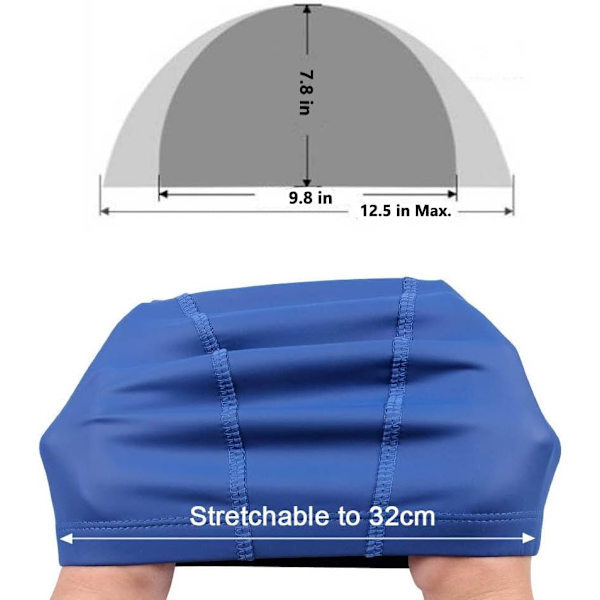 Pack Unisex Badmössor PU Vattentätt Tyg Elastisk Badmössa för Vuxna
