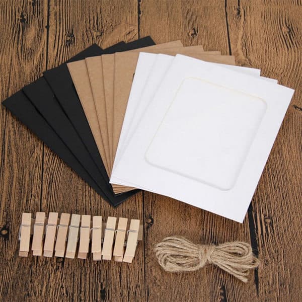 10 stk Papir Bilderammer Fotoalbum HVIT - spot salg Hvit White