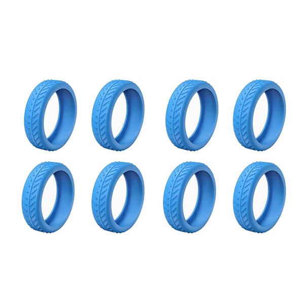Mjuka silikonhjulskydd för resväska, ljuddämpande hjulskydd för affärsresor Blue 8pcs