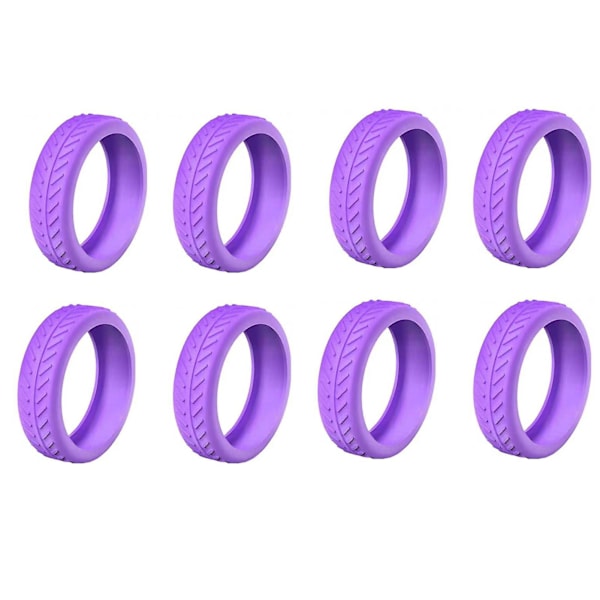 Mjuka silikonhjulskydd för resväska, ljuddämpande hjulskydd för affärsresor Purple 8pcs