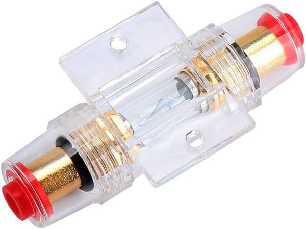2 stk. AGU-sikringsholder med 60A AGU-sikringer for bilstereo, alarm, forsterker og kompressor