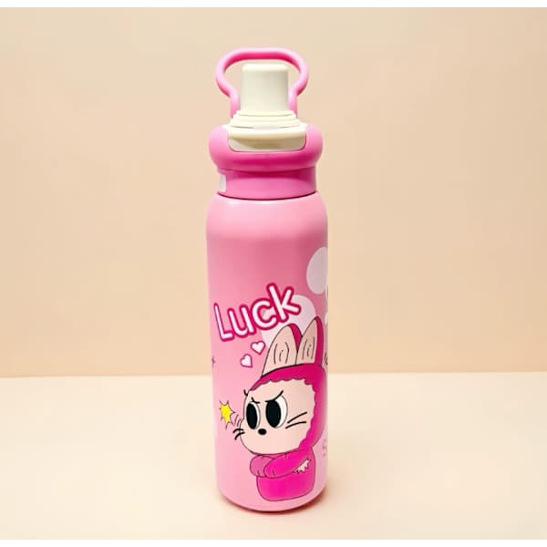 Monster Termosmugg med högt utseende, söt sugrörsmugg, 316 rostfritt stål, 620 ml, stötsäker, bärbar, direkt dricksmugg rosa
