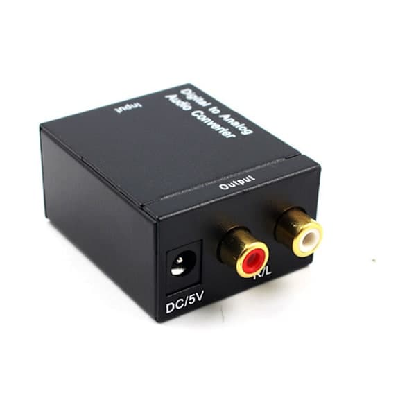 Digital Optisk Koaksial Toslink til RCA L/R 3,5 mm Analog Audio Konverter Adapter