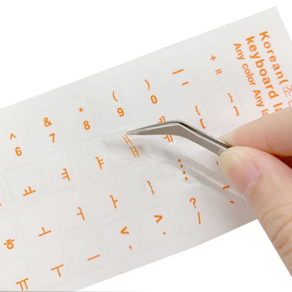 Koreanska Tangentbordsdekaler Matt PVC Tangentbordsdekaler Bokstäver Transparenta För PC Orange