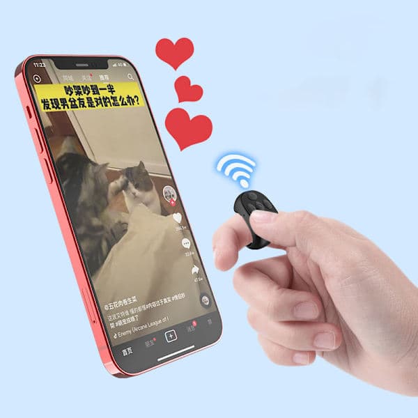 Tik Tok Ring Bluetooth fjernkontroll bærbar ring Black