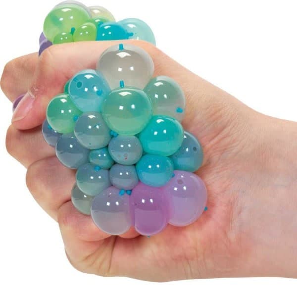 Stressball / Klemmeball i nett - Regnbue multicolor
