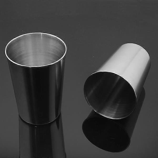 Polerad 30/70/180/320 ml Mini Rostfritt Stål Shotglas Kopp Dricka Vinglas Med Läder 4PCS-ALL149