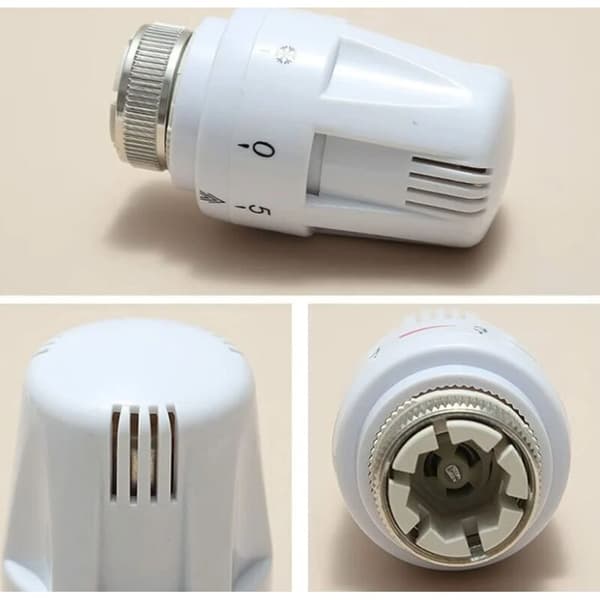 Sett med 4 termostatiske radiatorventilhoder, M 30 x 1,5, erstatningsradiatorventilhoder, termostatiske radiatorventiler