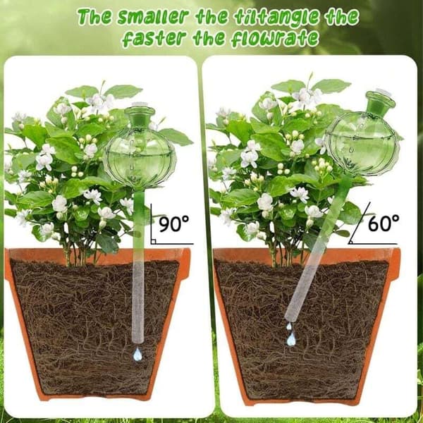 Sett med 3 vanningskuler i glass, vanningskuler for innendørsplanter, vanningskuler for planter
