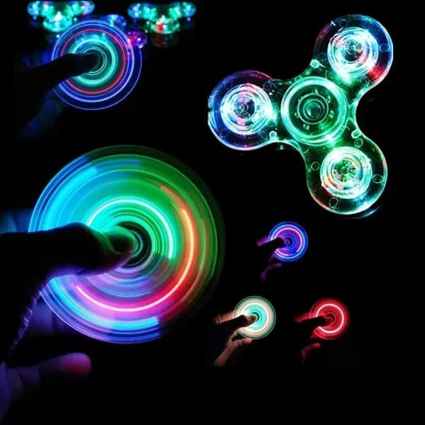 Lysende LED-fingerspinner, lyser i mørket, EDC stressavlastningsleketøy, egnet for barn.